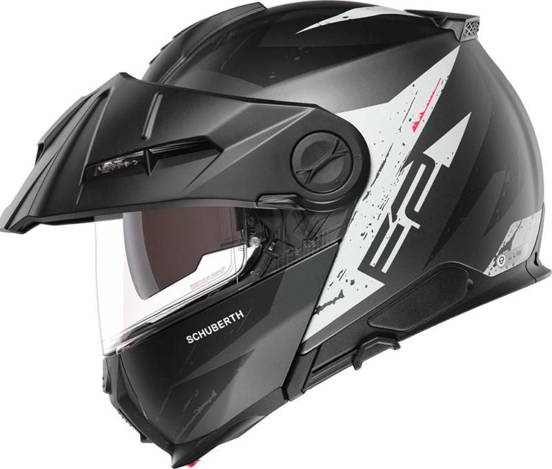 Schuberth E2 Explorer Black & Anthracite Adventure Flip Front Motorcycle Helmet - New for 2023/2024 - Averys Motorcycles