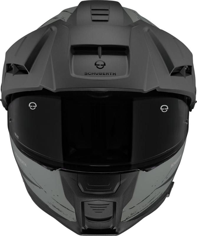 Schuberth E2 Explorer Black & Green Adventure Flip Front Motorcycle Helmet - New for 2023/2024 - Averys Motorcycles